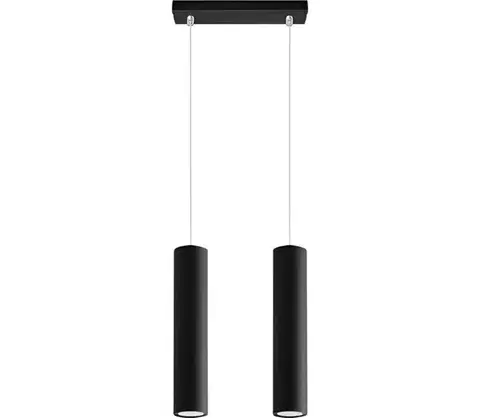 Svietidlá  Luster na lanku KARADON 2xGU10/30W/230V čierna SKU012872
