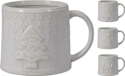 Hrnčeky a šálky Kinekus Hrnček vianočný 350 ml porcelánový, biely, mix dizajnov