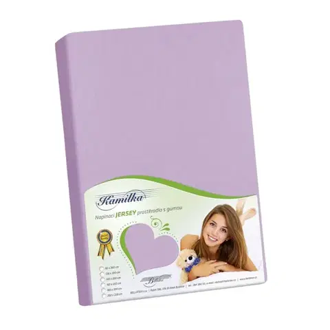Plachty Bellatex jersey prestieradlo Kamilka fialová, 180 x 200 cm