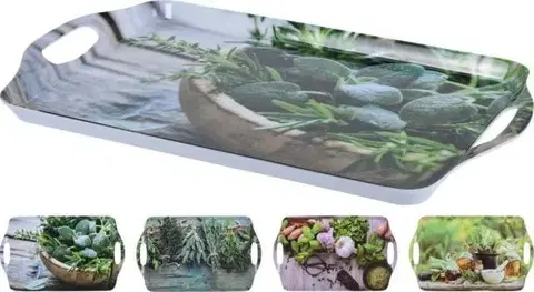 Podnosy a tácky Kinekus Podnos s rúčkami 45x30 cm melamín mix