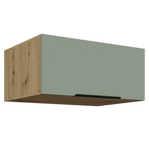 Kuchynské horné skrinky KONDELA Arsany 80 NAGU-36 1F horná kuchynská skrinka aquamarine / dub artisan