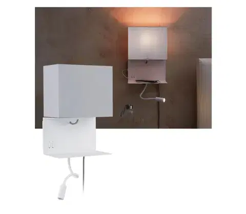 Svietidlá Paulmann 78913 - LED/2,5W + 1xE27/40W Nástenné svietidlo s USB MERANI 230V 78913