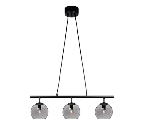 Svietidlá Cottex T2493SVG - Závesné svietidlo CAPELLA s lankom 3xE14/40W/230V dymové/čierne T2493SVG