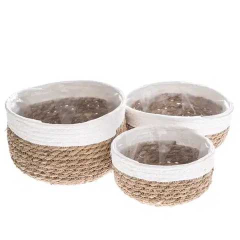 Kvetináče a truhlíky Sada obalov na kvetináč Sea grass, 3 ks