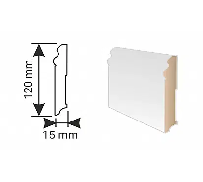 Soklové lišty > KP 120 MDF lišta KP 120 00088