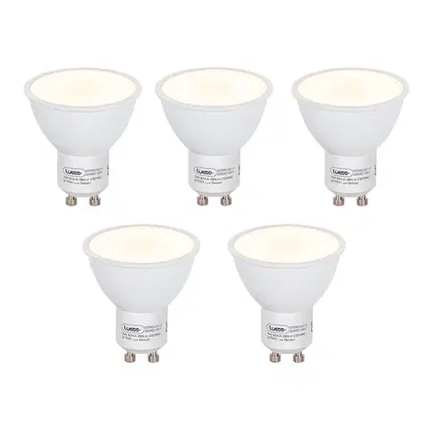LED osvetlenie Sada 5 LED žiaroviek GU10 so senzorom súmraku 5W 380lm 2700K