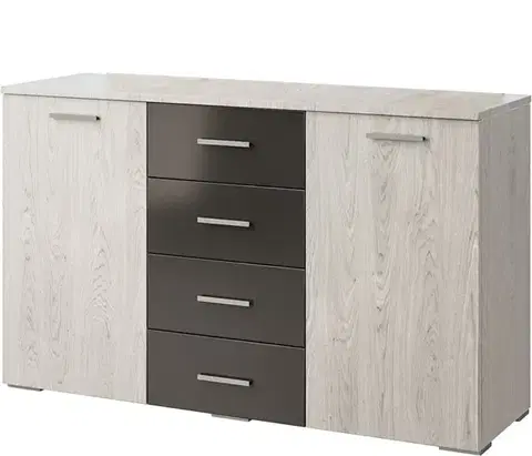 Komody a skrinky LILIAN NEW kombinovaná komoda, antracit/light artwood