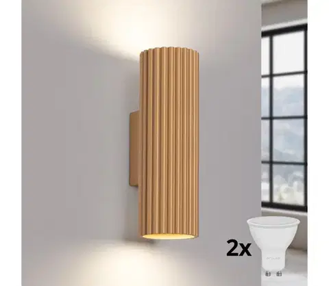 Svietidlá BRILAGI - LED nástenné svietidlo CRESTO 2xGU10/10W/230V 20 cm zlaté BR.1651