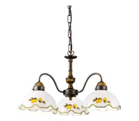 Svietidlá Kolarz 731.83.116 - Luster na reťazi NONNA 3xE27/75W/230V s motívom citrónov 731.83.116
