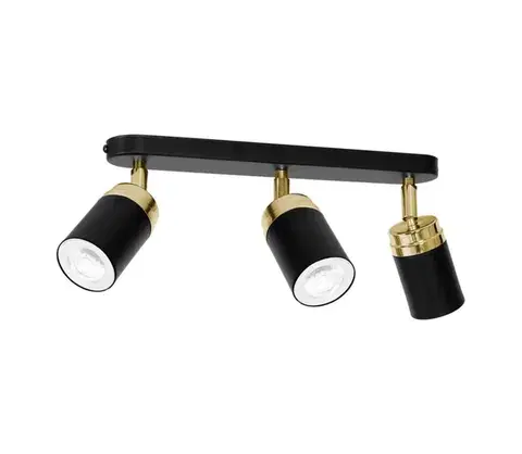 Svietidlá  Bodové svietidlo RENO 3xGU10/8W/230V čierna/zlatá 5165