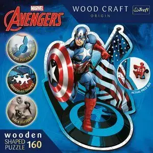 Limitovaná edícia Trefl Drevené puzzle Nebojácny kapitán America 160 Trefl