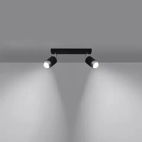 Lampy do obývačky Stropné bodové svietidlo Nero 2 A-1065 čierna/chróm