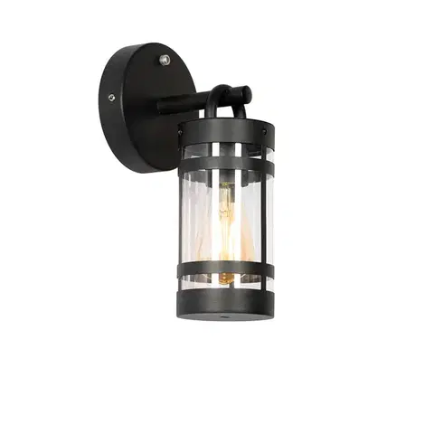 Vonkajšie nástenné svietidlá Vonkajšia nástenná lampa čierna IP44 so senzorom súmraku - Ruben