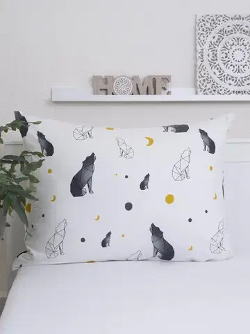Dekoračné obliečky MKLozkoviny.sk Bavlnená obliečka na vankúš Renforcé 70 × 90 cm - Vlky-  -