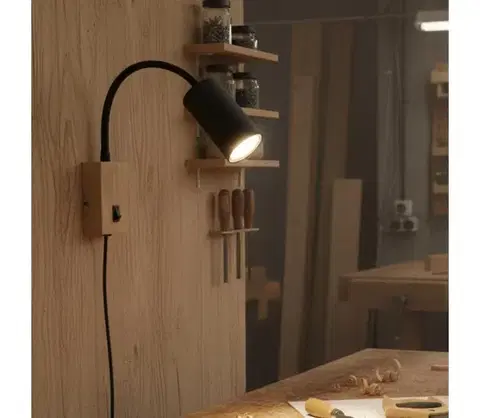 Svietidlá Globo 57911WG - Flexibilná nástenná lampa ROBBY 1xGU10/25W/230V šedá/hnedá 57911WG