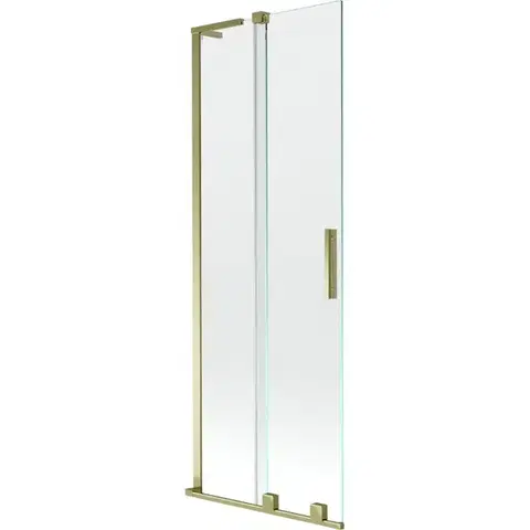 Sprchové dvere MEXEN/S - Velar L dvojkrídlová posuvná vaňová zástena 70 x 150, transparent, zlatá 896-070-003-01-50
