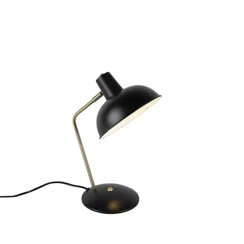 Stolné lampy Retro stolná lampa čierna s bronzom - Milou