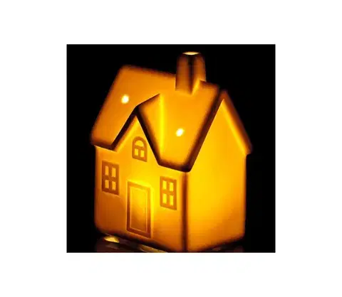 Svietidlá  - LED Porcelánová dekorácia LED/3xLR44/teplá biela domček biela 50005594