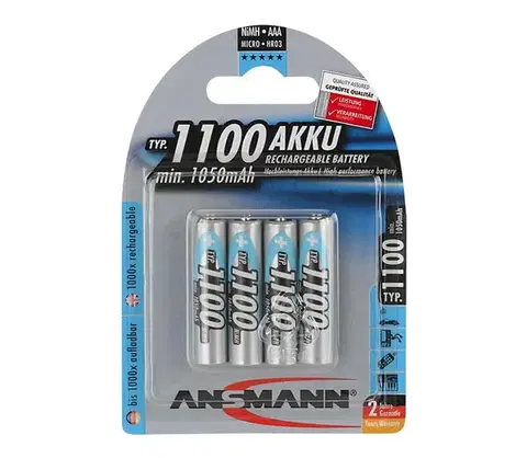 Predlžovacie káble Ansmann 07521 Micro AAA - 4ks nabíjacia batéria AAA NiMH1,2V/1050mAh 07521