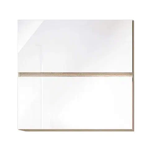 Kuchynské horné skrinky KONDELA Line White G60 U horná kuchynská skrinka biela / dub sonoma