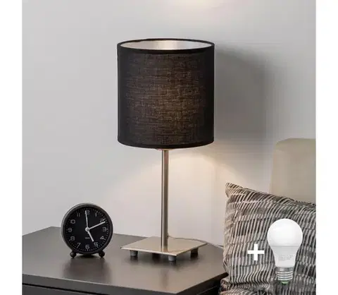 Lampy Brilagi - LED stolová lampa NUBILA 1xE27/60W/230V čierna EG32509+BG1581