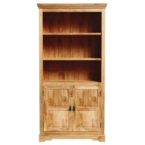 Knižnice Knižnica Guru 100x200x45 z mangového dreva