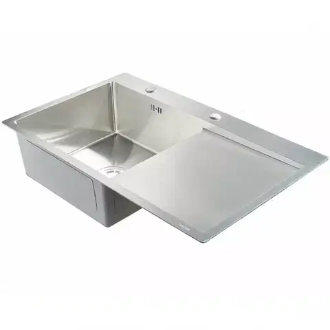 Oceľové drezy Drez Nil 1-komorový 780x480x190 odkvapkávač + sifón
