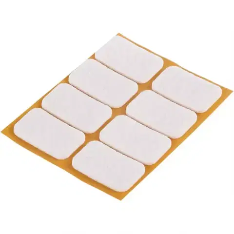 Príslušenstvo k nábytku Podložky plstené biele 22x36 mm