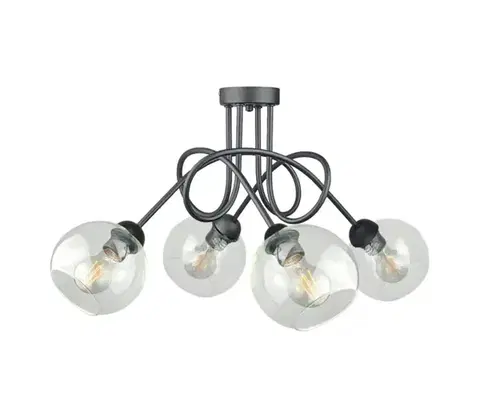 Svietidlá Keter Lighting Prisadený luster EVIE 4xE27/60W/230V antracit/číra 2797