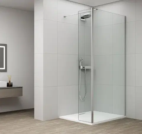 Sprchové dvere POLYSAN - ESCA CHROME sprchová zástena, fixné sklo 800 číre sklo, otoč. panel 300  ES3A80B30