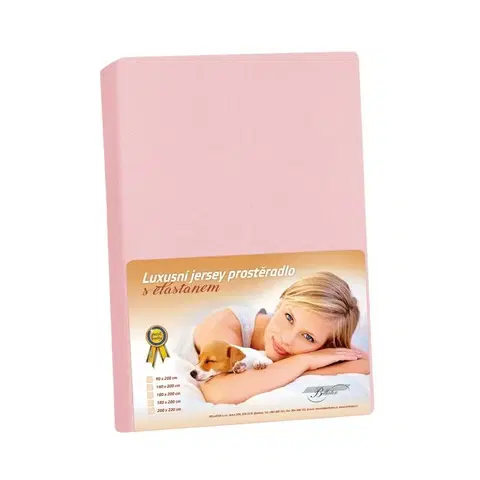 Plachty Bellatex Jersey prestieradlo s elastanom ružová, 140 x 200 cm
