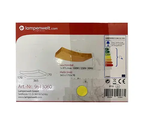 Svietidlá Lampenwelt - Nástenné svietidlo BERRA 1xR7s/100W/230V 4251096525861