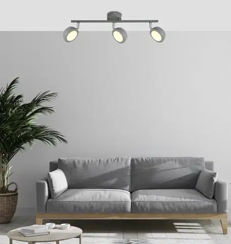Nástenné svetlá Nástenná lampa s jemným LED pásikom, sivá 3000K