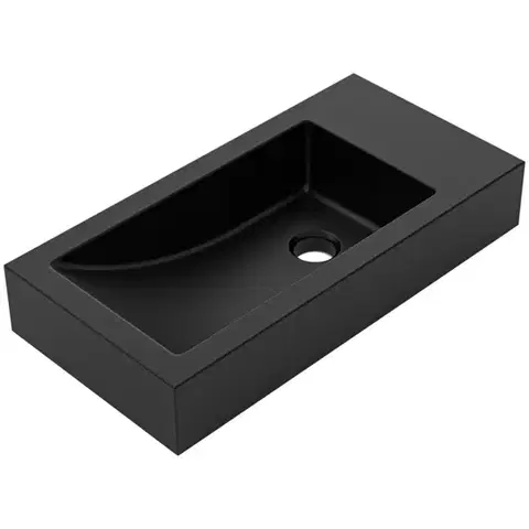 Umývadlá CERANO - Umývadlo z liateho mramoru Sofia - čierna matná - 50x25 CER-679473