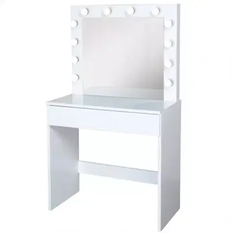 Toaletné stolíky Toaletný stolík Malmo + LED biely