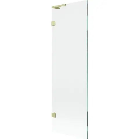 Sprchové dvere MEXEN/S - Lunar L vaňová zástena FIX 60 x 150, transparent, zlatá kartáčovaná 897L-060-000-55-00