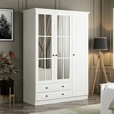 Šatňové skrine Šatníková skriňa Kale 3 Mebran Kapak 190 - White