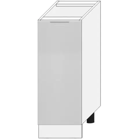 Kuchynské skrinky stojace Kuchynská skrinka Zoya D30 Cargo + košík  Svetlo šedá mat/biely