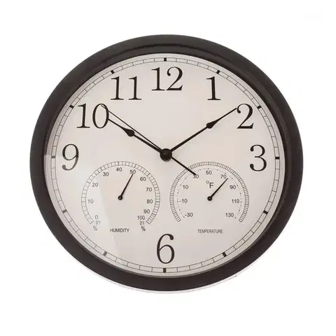 Hodiny Nástenné hodiny s teploměrem a vlhkoměrem 35 cm