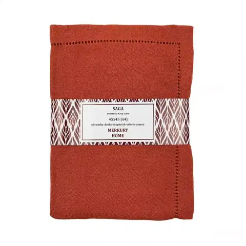 Bytový textil Obrúsok SAGA oranžová 45x45 easy care