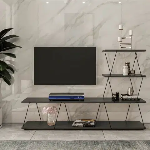 TV stolíky QUIZ štýlový TV stolík, antracit