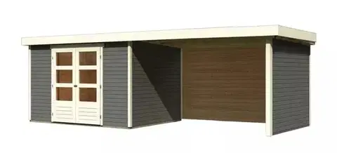Drevené Drevený záhradný domček ASKOLA 5 s prístavkom 280 Lanitplast