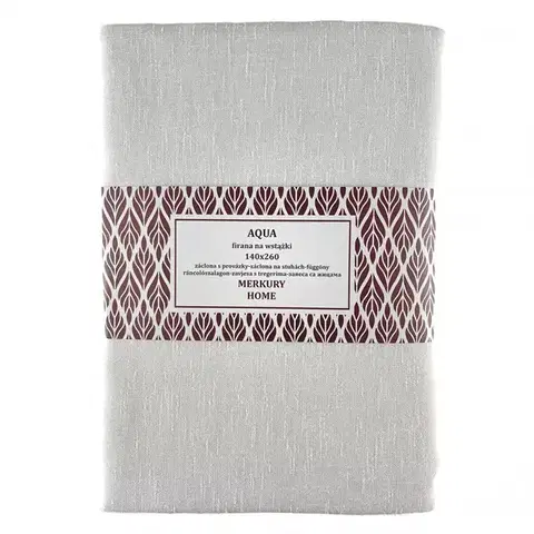 Záclony do obývačky Záclona na šnurovanie AQUA polyester ecru 140x260 Merkury Home