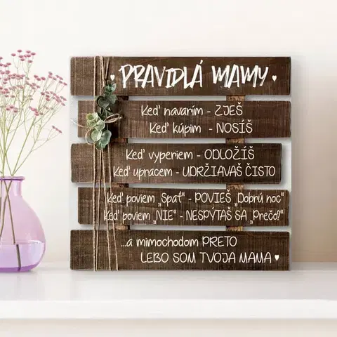 Tabuľky do bytu Obraz na stenu - Pravidlá mamy