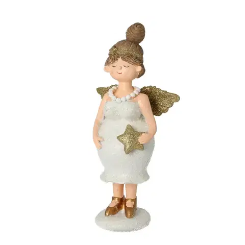 Vianočné dekorácie Figúrka Angel Star 30 cm gold