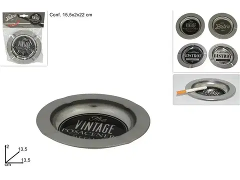 Popolníky MAKRO - Popoľník plech 13,5x2cm rôzne motívy