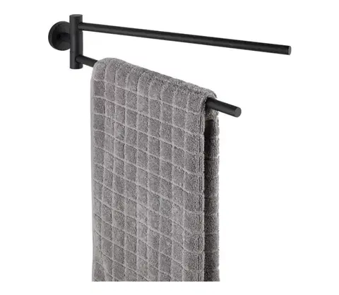 Svietidlá WENKO 24238100-Držiak uterákov BOSIO BLACK 5,5x43 cm nerez/strieborná 24238100