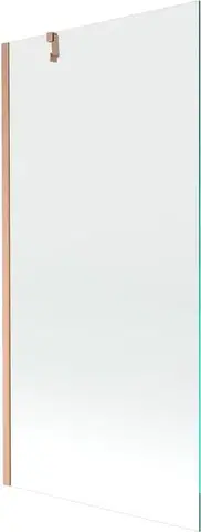 Sprchové dvere MEXEN/S - Next vaňová zástena FIX 90 x 150, transparent, meď kartáčovaná 895-090-000-00-00-65