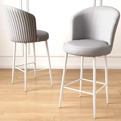 Barové stoličky Bar Stool Set (2 Pieces) Uras - Grey, White