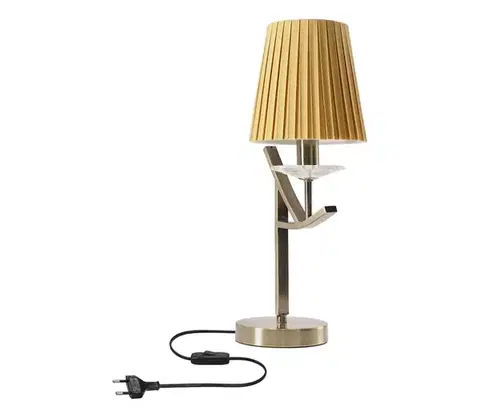 Lampy  Stolná lampa VITORIA 1xE14/40W/230V žltá/mosadz 41-44891